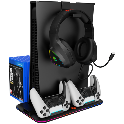 Jocuri si multimedia - CANYON cooling stand CS-5 RGB PS5 Charge Black