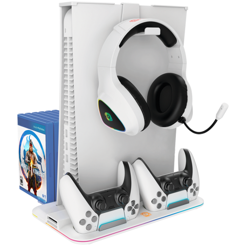 Jocuri si multimedia - CANYON cooling stand CS-5 RGB PS5 Charge White