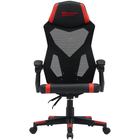 Jocuri si multimedia - CANYON gaming chair Flow MCH01 Mesh Black Red