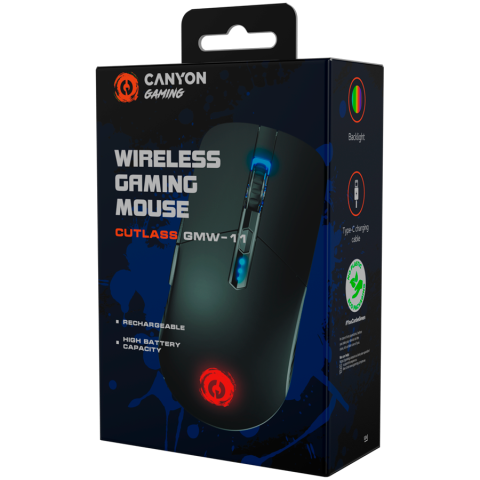 CANYON Gaming Mouse CUTLASS max DPI 2400 RGB Wireless Black [5]