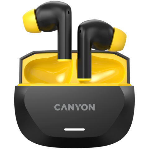 Laptop/Tablete/Telefoane - CANYON headset HEXAGON 7 TWS ANC+ENC Wireless Charge Black Yellow