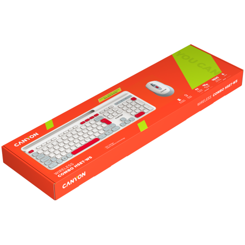 CANYON HSET-W5 EN Keyboard+Mouse AAA+AA Wireless White [6]