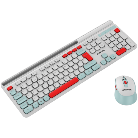 CANYON HSET-W5 EN Keyboard+Mouse AAA+AA Wireless White [2]