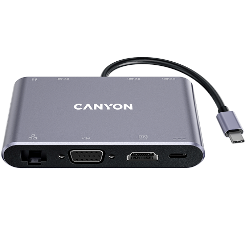 Retelistica - CANYON hub DS-14 8in1 4k USB-C Dark Grey