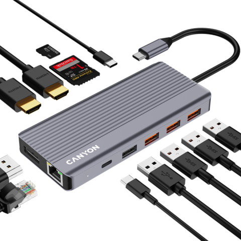 CANYON hub DS-16 13in1 4k USB-C Grey [5]