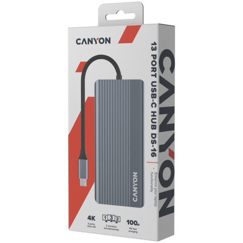 CANYON hub DS-16 13in1 4k USB-C Grey [6]