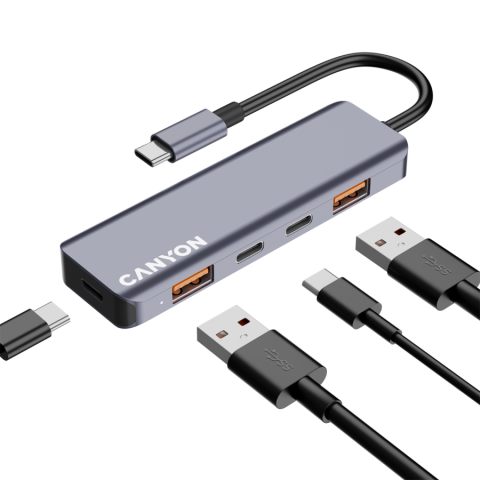 CANYON hub DS-18 5in1 USB-C Grey [4]