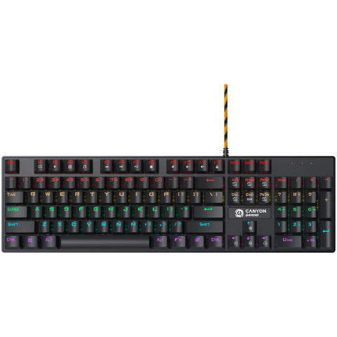 Jocuri si multimedia - CANYON keyboard Deimos GK-4 Rainbow US Wired Black
