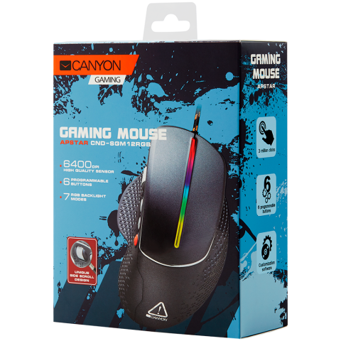 CANYON mouse Apstar GM-12 RGB 6buttons Wired Dark Grey [2]