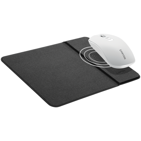 CANYON MP-W5, Mouse Mat with wireless charger, Input 5V/2A,9V2A Output 5W/7.5W/10W, 324*244*6mm, USB Type C cable length 1m, Black, 220g [2]