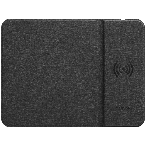 Jocuri si multimedia - CANYON MP-W5, Mouse Mat with wireless charger, Input 5V/2A,9V2A Output 5W/7.5W/10W, 324*244*6mm, USB Type C cable length 1m, Black, 220g
