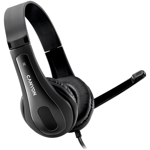 Periferice - CANYON PC headset HSC-1 PC Mic Flat 2m Black