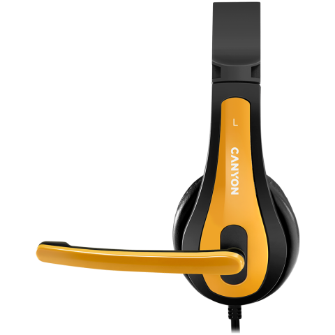 CANYON PC headset HSC-1 PC Mic Flat 2m Black Yellow [3]