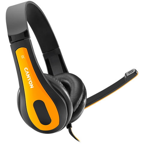 Periferice - CANYON PC headset HSC-1 PC Mic Flat 2m Black Yellow