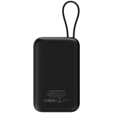 CANYON power bank OnPower 101 built-in cable 10000 mAh PD22.5W Black [3]