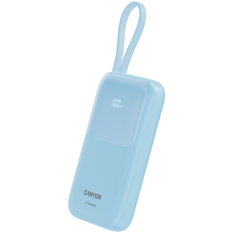 CANYON power bank OnPower 101 built-in cable 10000 mAh PD22.5W Blue [1]