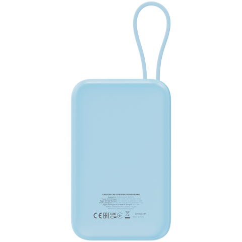 CANYON power bank OnPower 101 built-in cable 10000 mAh PD22.5W Blue [3]