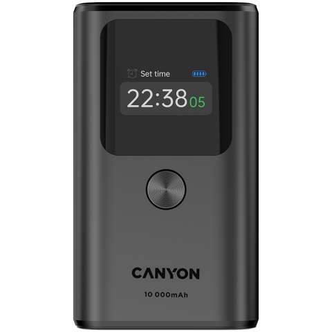 Electronice/Electrocasnice - CANYON power bank OnPower 130 TFT 10000 mAh PD30W Dark Grey
