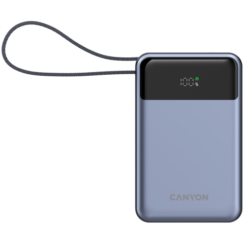 Electronice/Electrocasnice - CANYON power bank OnPower 600 built-in cable 20000 mAh PD65W Dark Grey