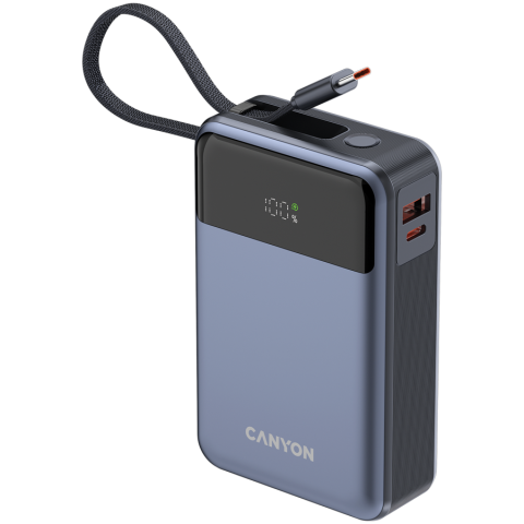 CANYON power bank OnPower 600 built-in cable 20000 mAh PD65W Dark Grey [5]