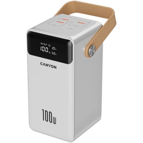 Electronice/Electrocasnice - CANYON power bank OnPower 610 metal 60000 mAh PD100W White
