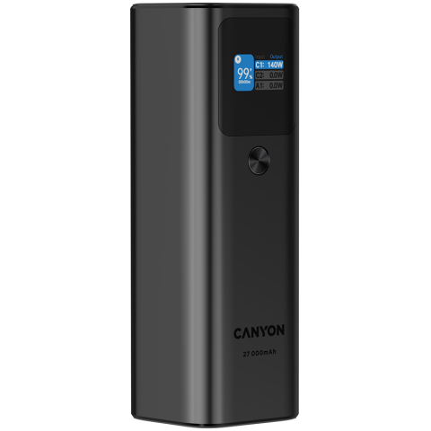 CANYON power bank PB-2010 TFT 27000 mAh 97.2Wh PD140W QC 3.0 Dark Grey [3]