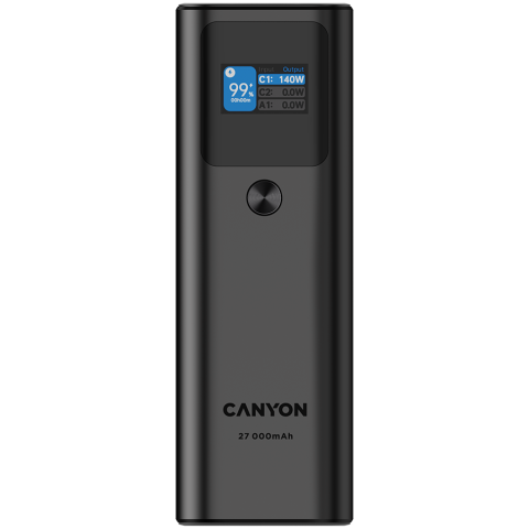 CANYON power bank PB-2010 TFT 27000 mAh 97.2Wh PD140W QC 3.0 Dark Grey [2]