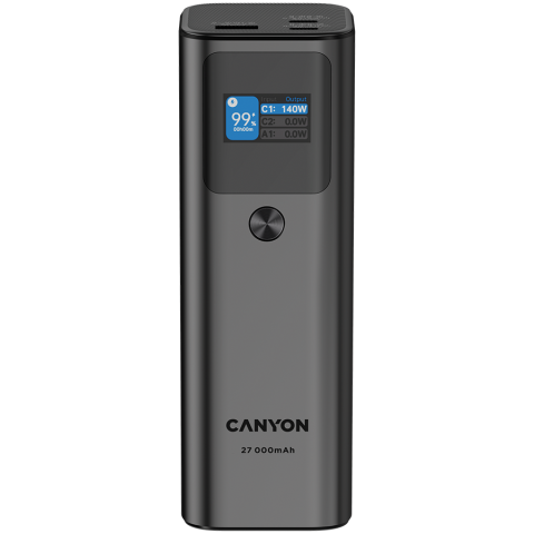 Electronice/Electrocasnice - CANYON power bank PB-2010 TFT 27000 mAh 97.2Wh PD140W QC 3.0 Dark Grey