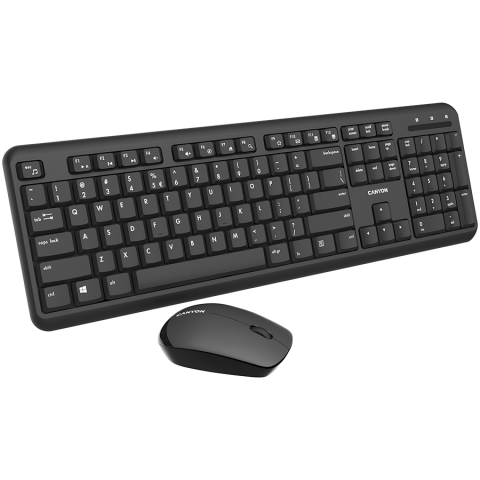CANYON SET-W20 UK/US Keyboard+Mouse Velvet Wireless Black [1]