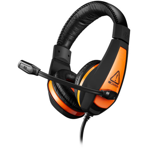 Jocuri si multimedia - CANYON Star Raider GH-1A, Gaming headset 3.5mm jack with adjustable microphone and volume control, with 2in1 3.5mm adapter, cable 2M, Black, 0.23kg