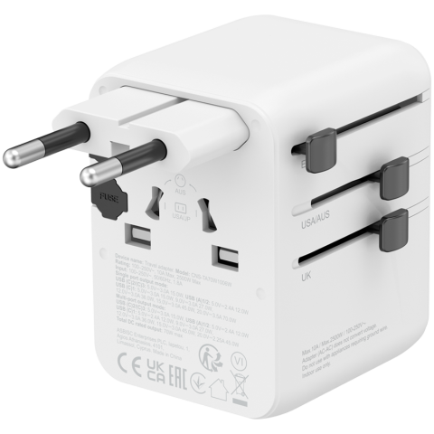 CANYON Travel Adapter OnTour 70 EU/UK/US/AUS 70W White [2]