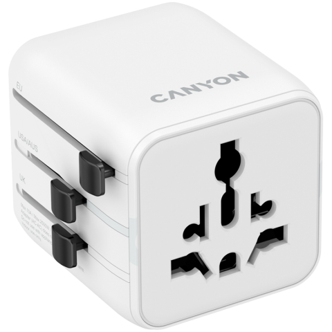 Laptop/Tablete/Telefoane - CANYON Travel Adapter OnTour One EU/UK/US/AUS   White