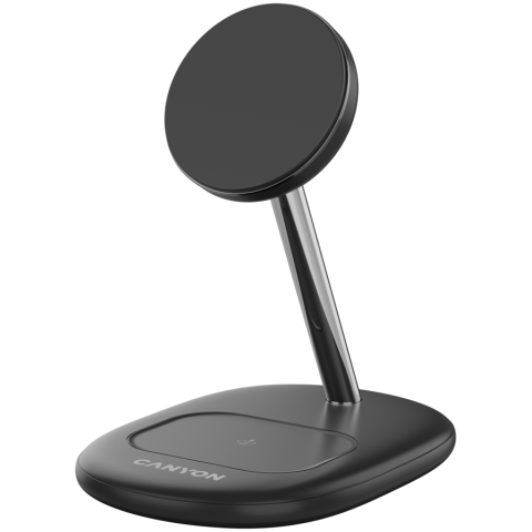 Electronice/Electrocasnice - CANYON wireless charger WCS-205 15W Qi2 2in1 Black