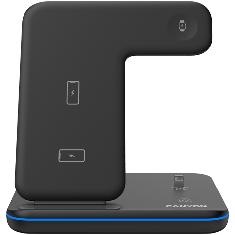 Electronice/Electrocasnice - CANYON wireless charger WS-302 15W 3in1 Black