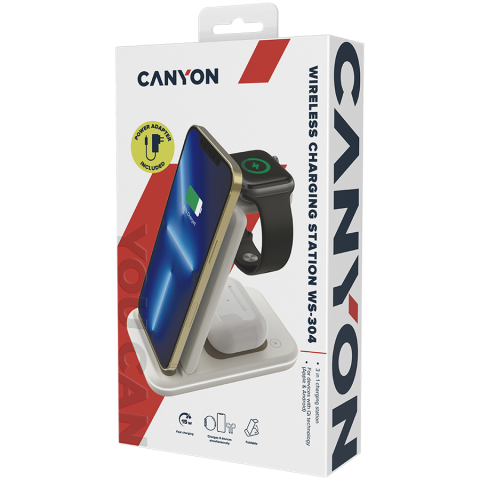 CANYON wireless charger WS-304 15W 3in1 Cosmic Latte [7]