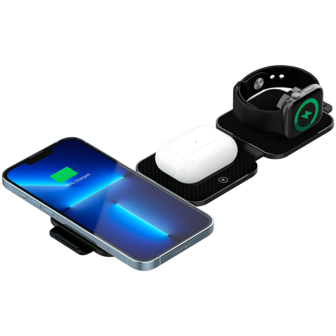 CANYON wireless charger WS-305 15W 3in1 Foldable Black [1]
