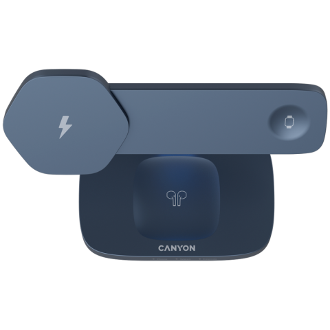 CANYON Wireless Charging Station Hexagon 310 3in1 DarkGrey/Blue [2]