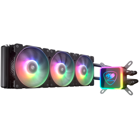 Coolere - COUGAR AQUA ARGB 360 AiO Liquid Watercooling, 120mm RGB fan x3, remote control