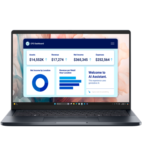 Laptop/Tablete/Telefoane - Dell Pro 14 Plus,14"FHD+(1920x1200)300nits 45% NTSC,Intel Core Ultra 7 255U(12 TOPS NPU 12cores/5.2GHz),32GB(1x32)5600MT/s,1TB TLC SSD,Integrated Intel Graphics,Wi-Fi 6E AX211(2x2)+BT 5.3,Backlit Kb,F