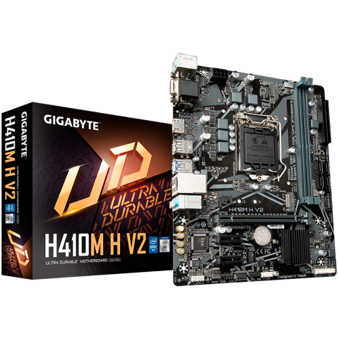 Placi de baza - GIGABYTE Mainboard Desktop H410 (S1200, 2xDDR4, HDMI, VGA, 1xPCIex16, 2xPCIex1, ALC887, 8118 Gaming GbE LAN, 4xSATA III, 1xM.2, USB 3.2, USB 2.0) mATX