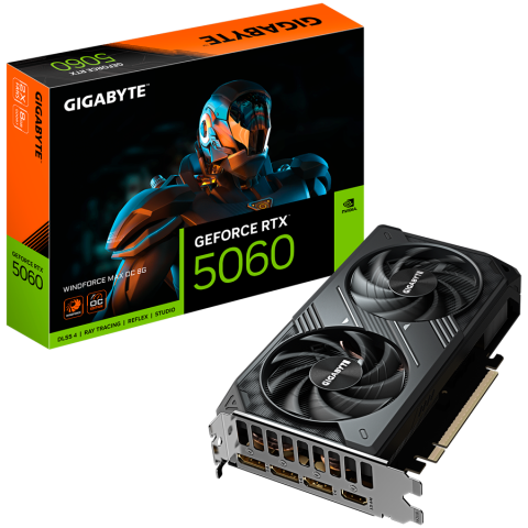 Plăci video - GIGABYTE GeForce RTX 5060 WINDFORCE MAX OC 8GB GDDR7
