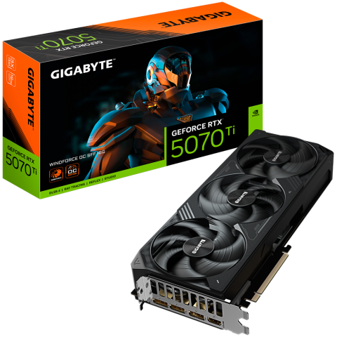 Plăci video - Placă video GIGABYTE NVIDIA GeForce RTX 5070 Ti WINDFORCE OC SFF 16G (16GB GDDR7/256bit, PCI-E 5.0, Sursă recomandată 750W, 3xDP, 1xHDMI) ATX