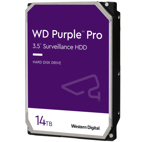 Hard disk uri - HDD Video Surveillance WD Purple Pro 14TB CMR, 3.5'', 512MB, 7200 RPM, SATA, TBW: 550