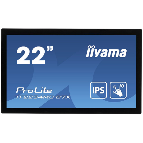 Monitoare/Televizoare - Monitor IIYAMA 21,5" PCAP, fără ramă, 10P tactil, cu strat anti-amprentă, rezoluție 1920x1080, panou IPS, VGA, DisplayPort, HDMI, 305cd/m² (cu ecran tactil), mod Through Glass (Gloves), 1000:1, 8ms, U