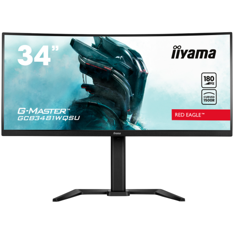 TV/Audio-Video/Foto - IIYAMA Monitor GCB3481WQSU-B1 Gaming 34" VA Curved 3440 x 1440 @180Hz 21:9 420 cd/m² 4000:1 0.4ms 2xHDMI USB Hub height, tilt