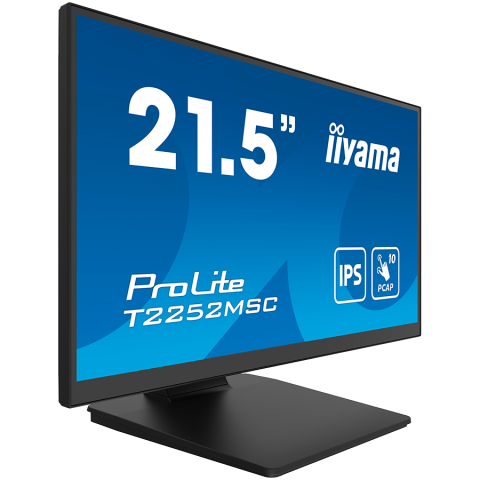 IIYAMA Monitor LED T2252MSC-B2 21.5" IPS TOUCH Capacitive 1920 x 1080, 250 cd/m², 1000:1, 5ms, Touch points 10, Touch method stylus, finger, glove, Touch interface USB, HDMI x1, DisplayPort x1, Speake [2]