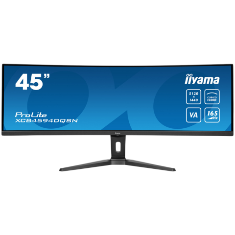 TV/Audio-Video/Foto - IIYAMA Monitor LED XCB4594DQSN-B1 45’’ Dual QHD VA panel with KVM switch, USB-C 90W dock and RJ45 5120 x 1440 @165Hz 32:9 450 cd/m² 3000:1 0.8ms height, tilt HDMI DP USB-C RJ45 Hub