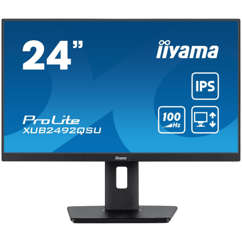 Monitoare/Televizoare - IIYAMA Monitor LED XUB2492QSU-B1 23.8" IPS 2560 x 1440 @100Hz 300 cd/m² 1000:1 0.5ms HDMI DP USB-Hub height, swivel, tilt, pivot (rotation both sides) 3y