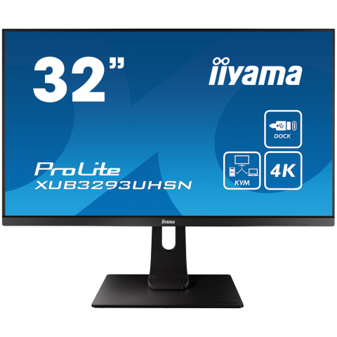 Monitoare/Televizoare - IIYAMA Prolite XUB3293UHSN-B5 Business Monitor - 80 cm (31.5''), 4K UHD (3840x2160), IPS LED, 60Hz, 4ms, 350 cd/m², matte / black