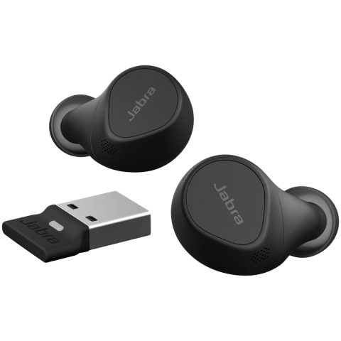 JABRA EVOLVE2 Buds MS, Cradle USB-A MS, Link 380 BT adapter USB-A MS, 30 cm USB-C to USB-A cable, Ear gels, wireless charging pad, warranty [3]